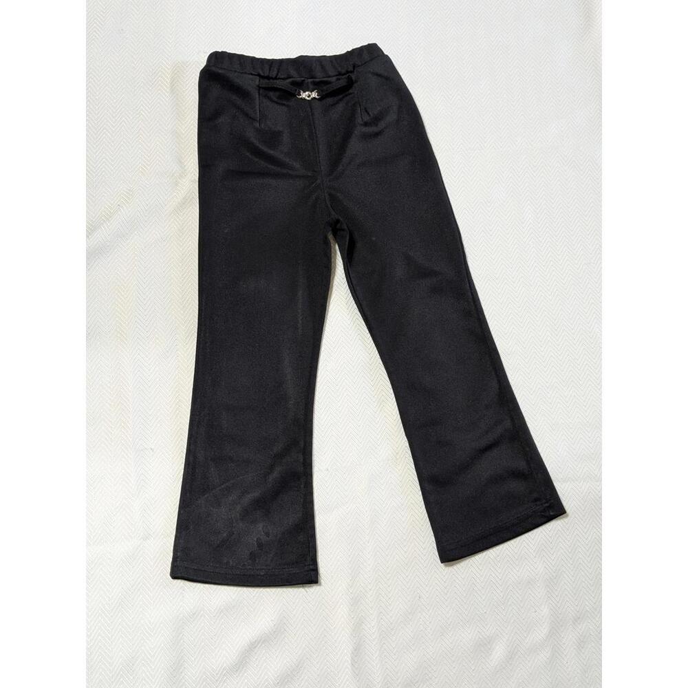 Total Girl Black Stretch Pants with Butterfly Detail